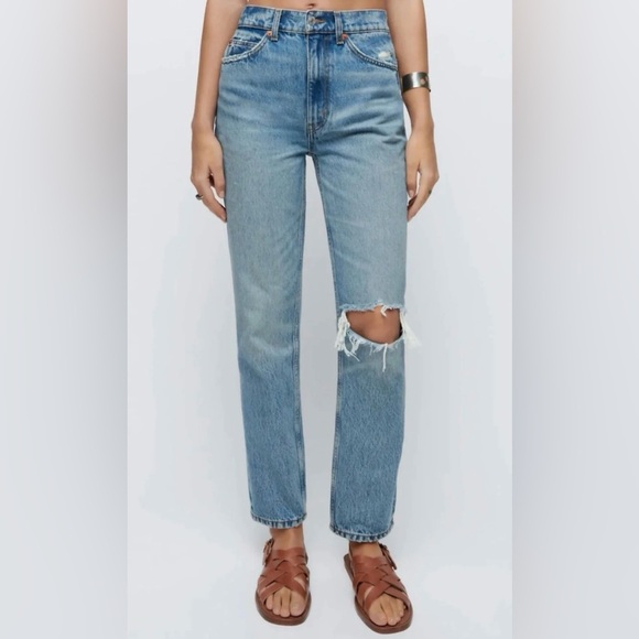 NWT Re/Done Jeans Women’s Size 26 Originals 70s Straight in Worn Medium Raf - Picture 1 of 12